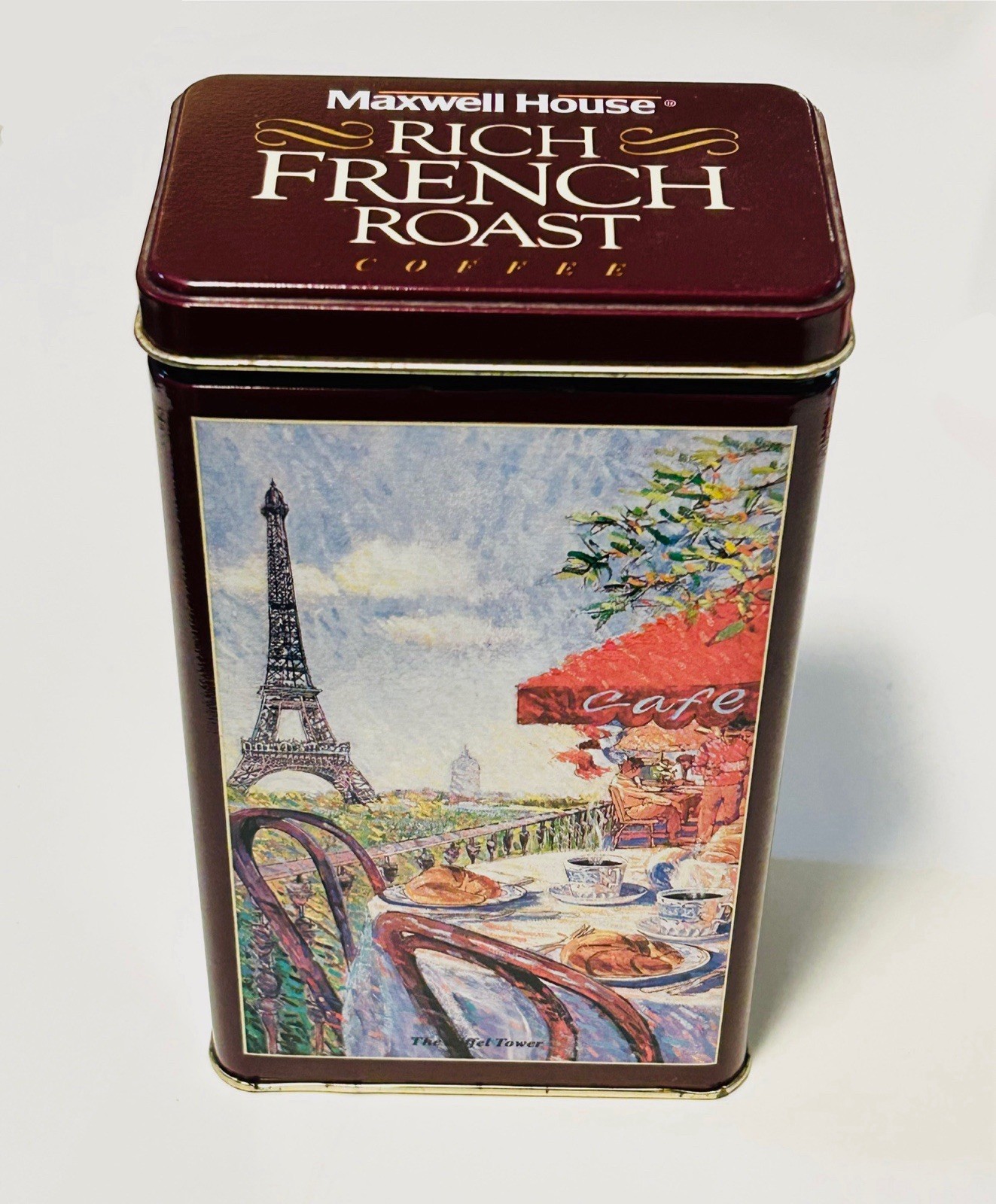 Vintage 1993 Maxwell House Rich French Roast Coffee Collectible Metal Tin Paris