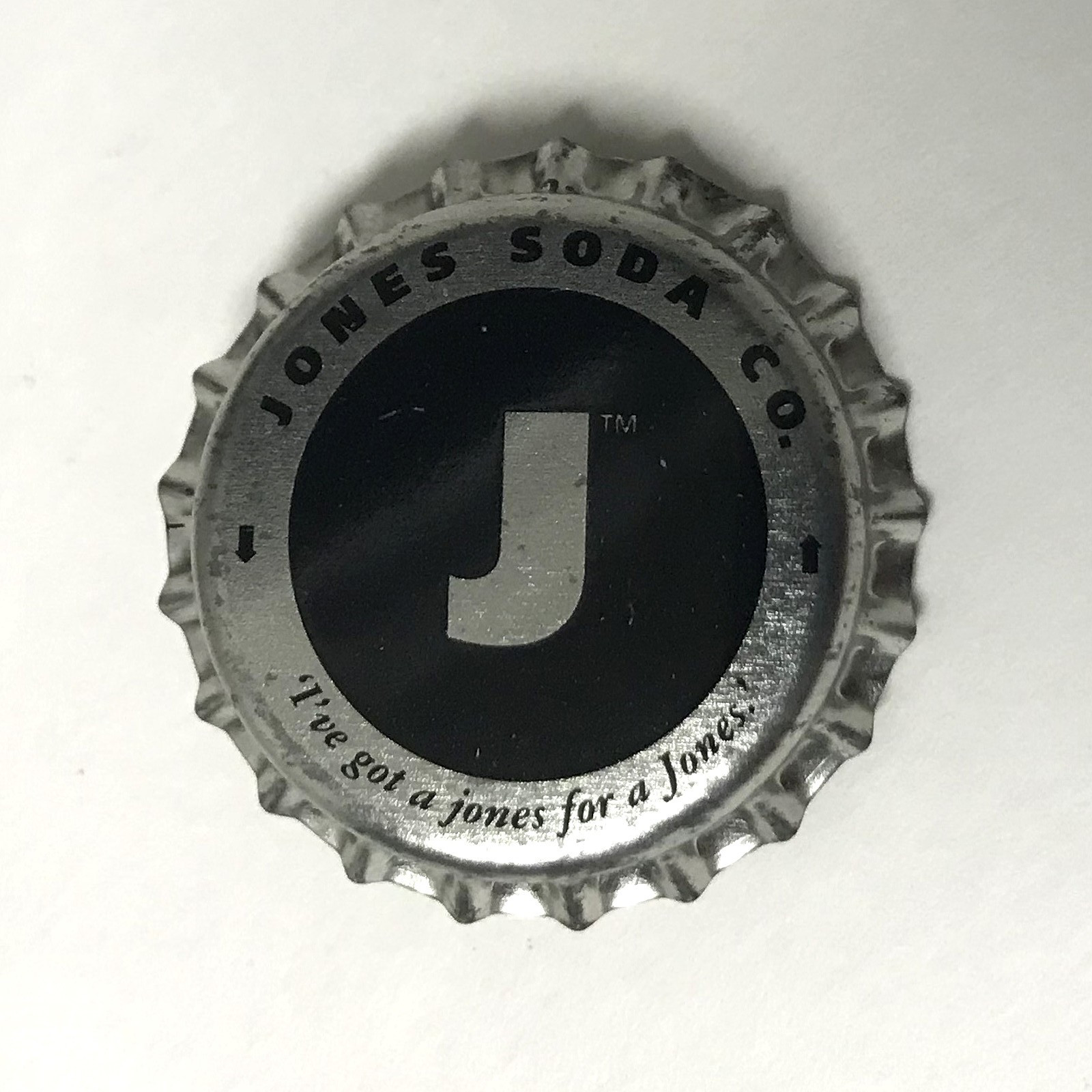 Jones Soda Co Bottle Cap Metal Pin “I’VE GOT A JONES FOR A JONES”| Hat Tie Lapel