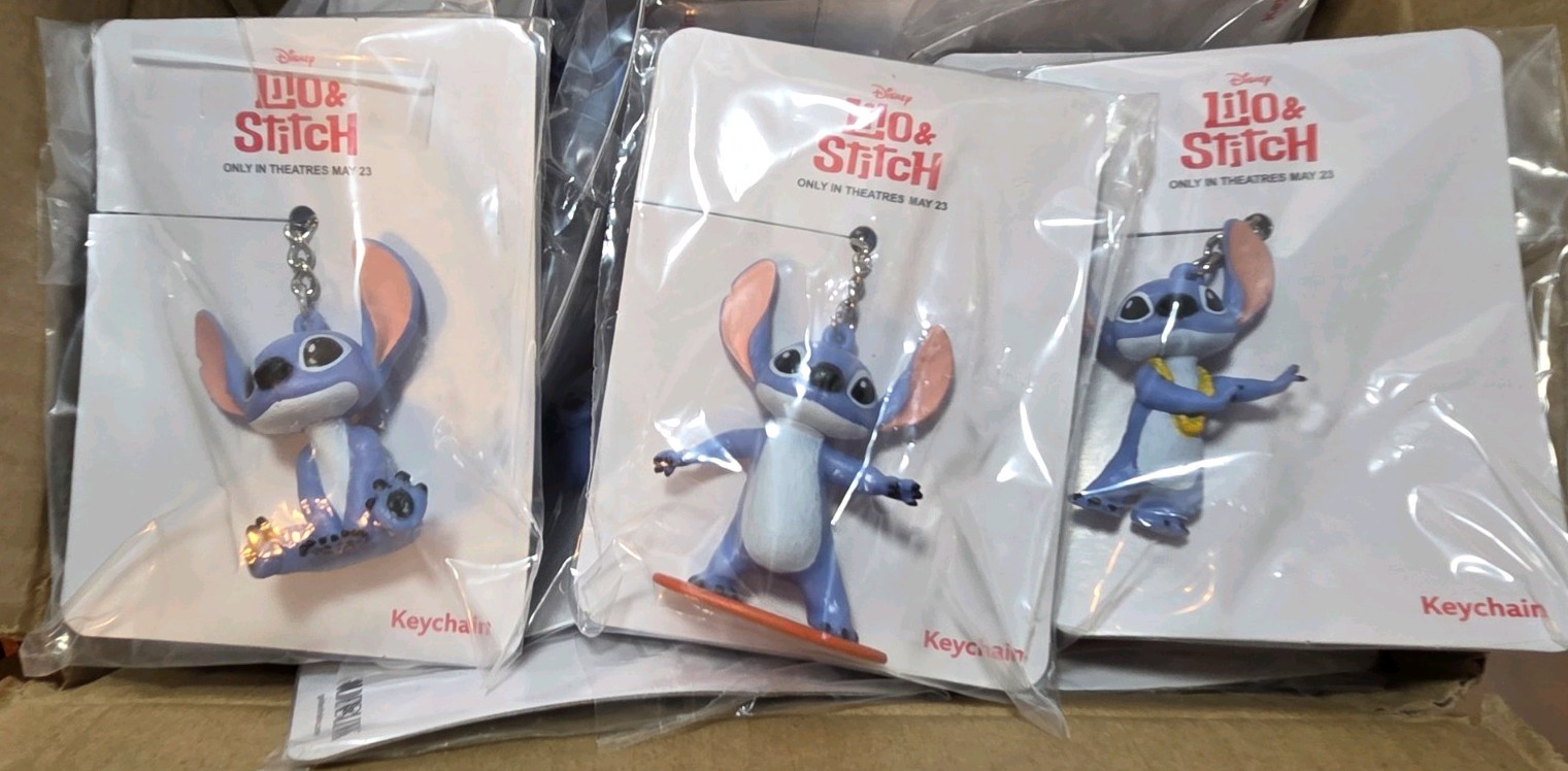 Lilo & Stitch Keychains 3 Designs Bulk Lot 24 Pcs Lot Wholesale