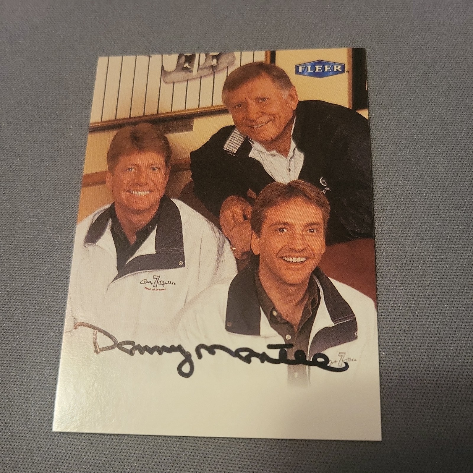 1998 FLEER MICKEY MANTLE PROMO BASEBALL CARD Autograph by DANNY MANTLE Yankees
