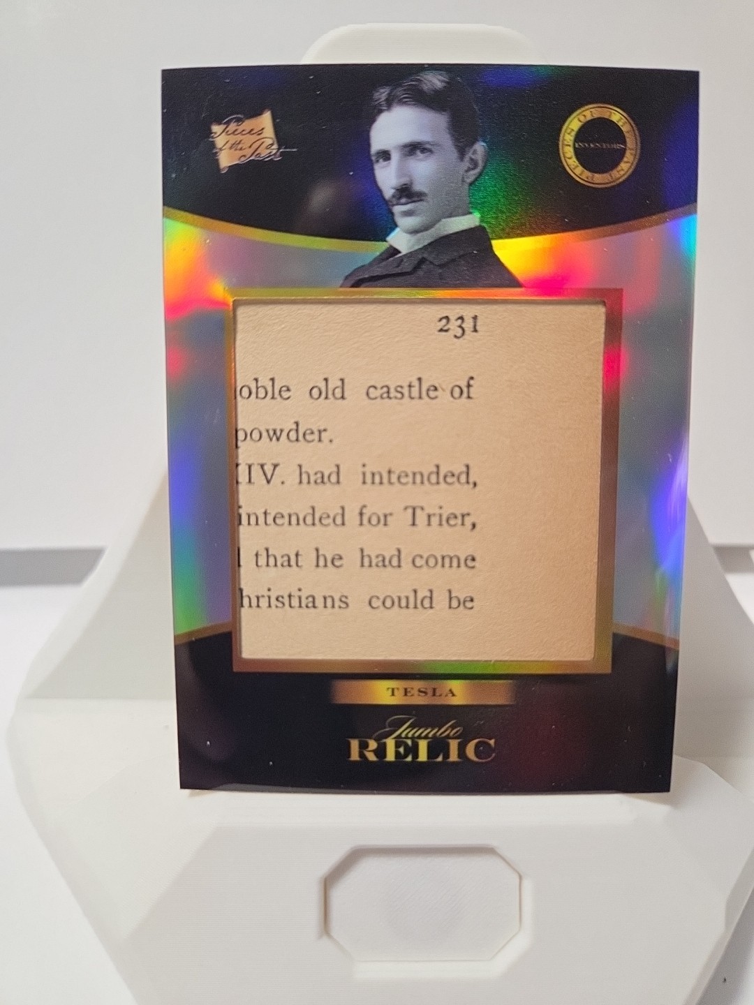 Nikola Tesla Book Page Relic Holo Foil Pieces of the Past 2025