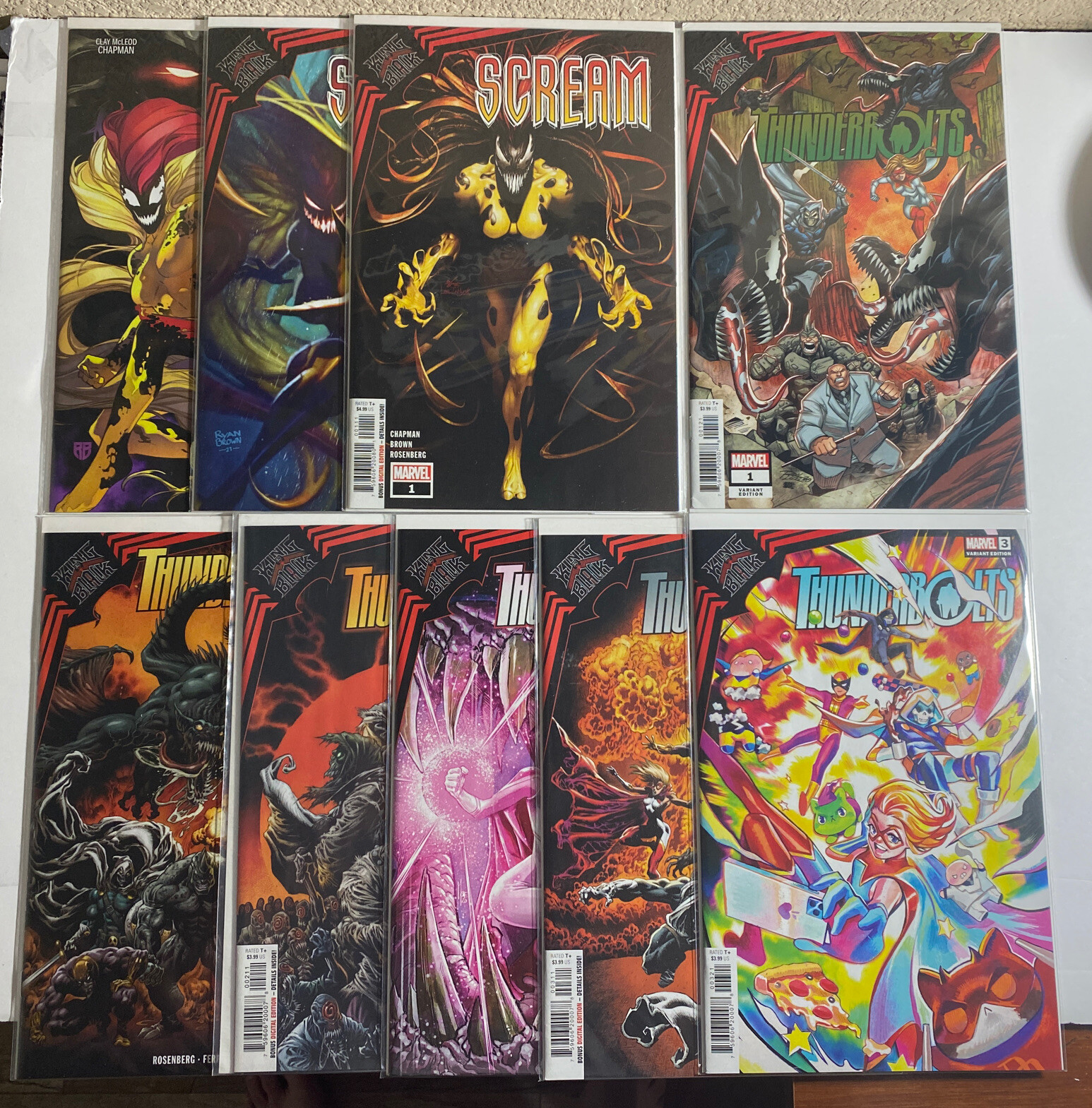 THUNDERBOLTS KING IN BLACK 1 2 3 + Variant Scream 1 – Includes 9 Books Total NM