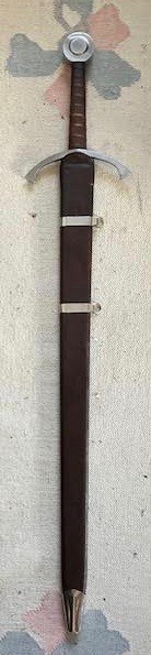 War Sword Replica in Excellent Condition- 1085 Tempered Steel-W/Scabbard