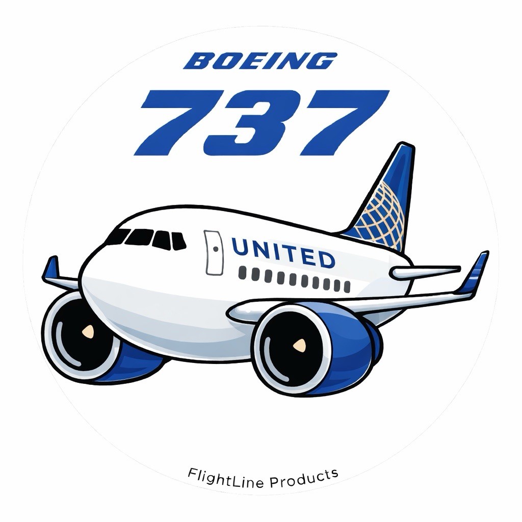 United Airlines B737 Sticker Decal 3 inch