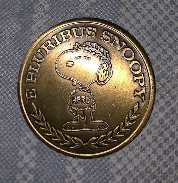 Rare Peanuts Snoopy & Woodstock Heads/Tails Copper coin