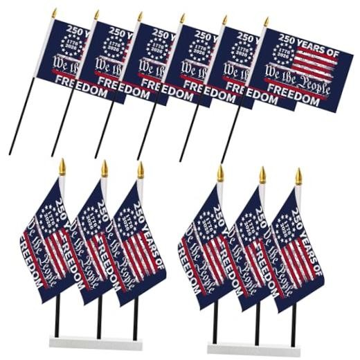 250 Anniversary Stick Flag 6pcs 250 Years of Freedom 1776-2026 We The People