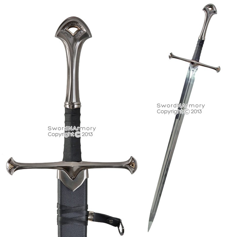46″ Long Two Handed Knights Battle Long Sword w/ Scabbard Medieval Costume LARP