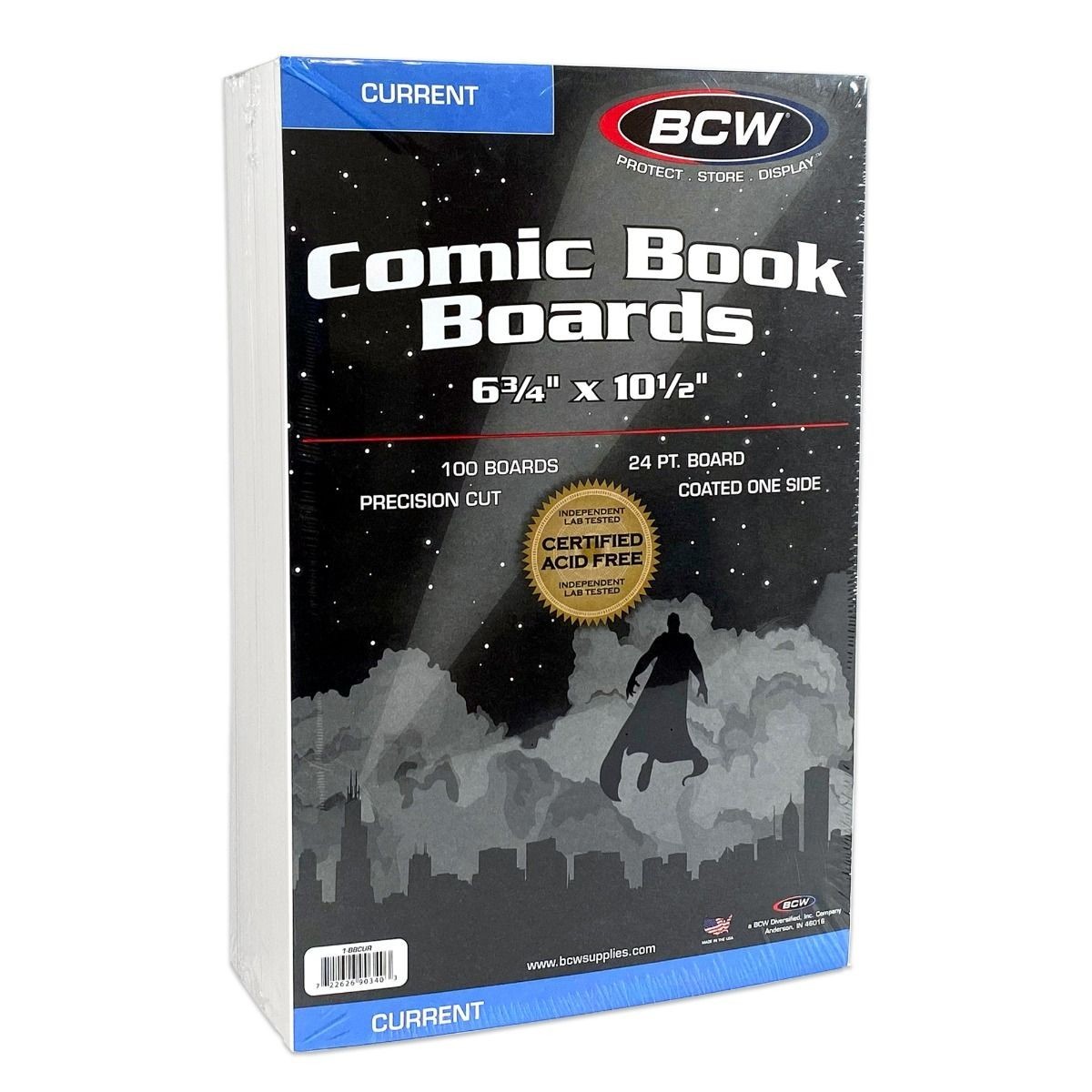 100 BCW Current Resealable Thick Poly Comic Bags & Current Boards 6 3/4″ Combo