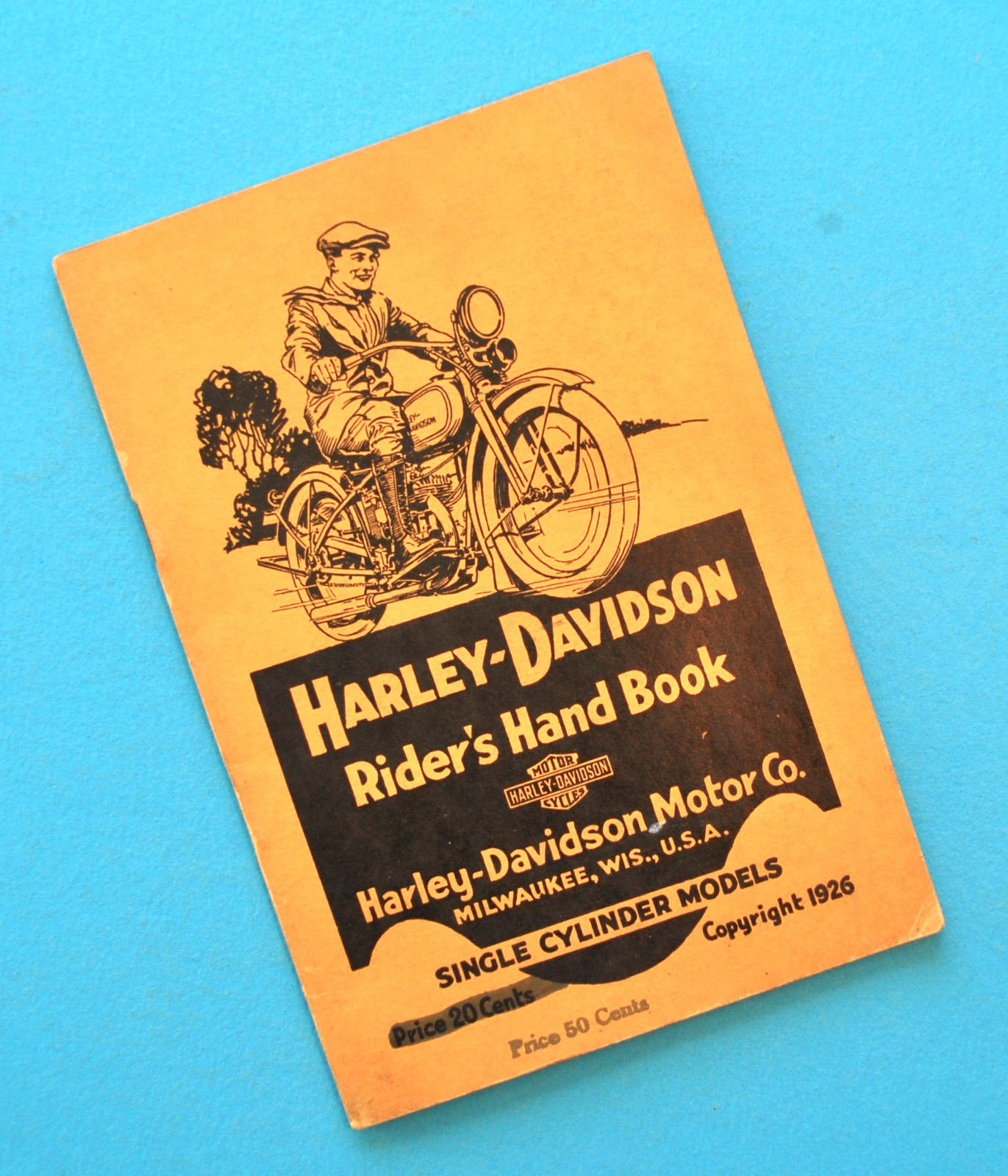 Antique Original 1920’s Harley Riders Hand Book Single A B AA BA Owners Manual