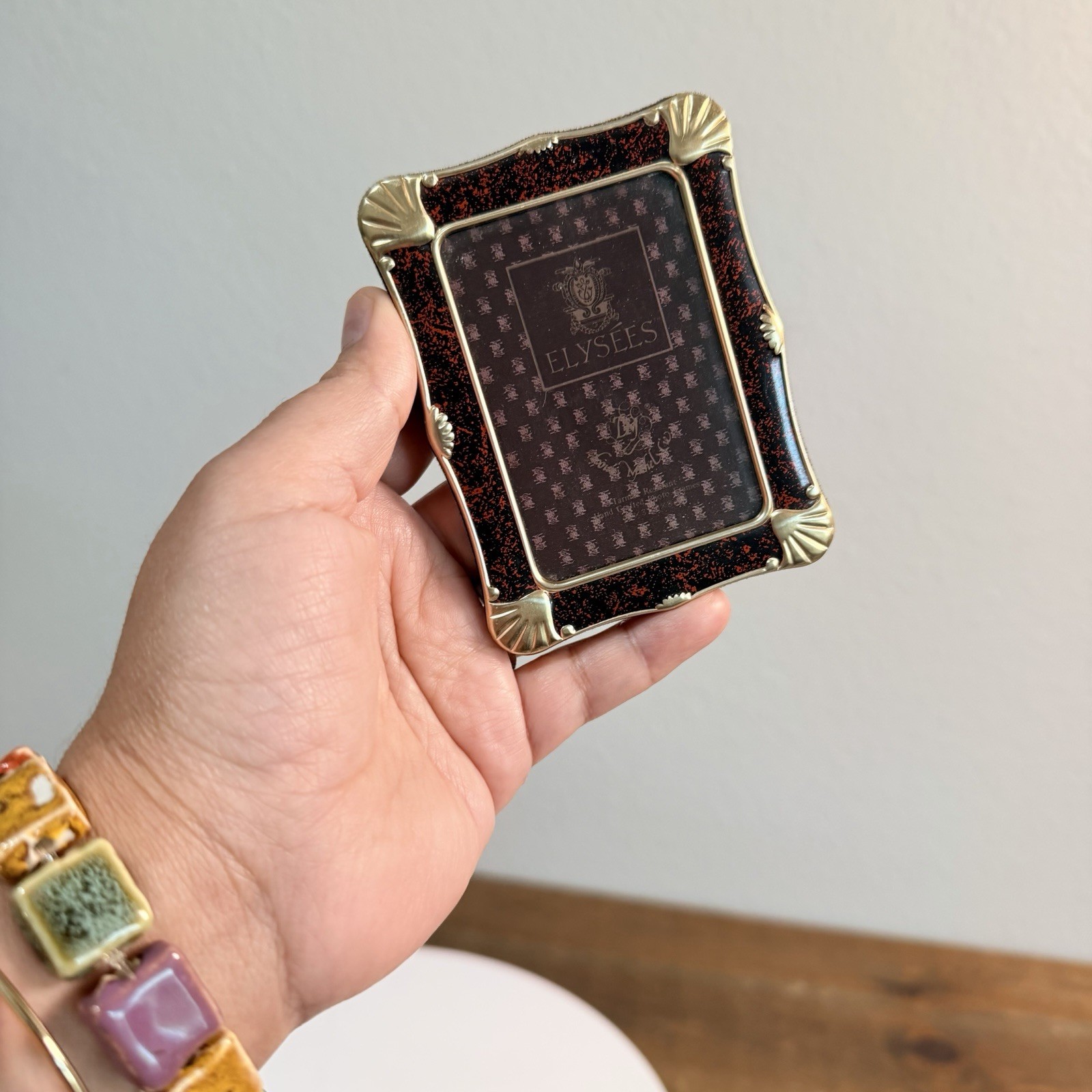 VTG Mini Elysees Small Two Tones Brass Picture Frame