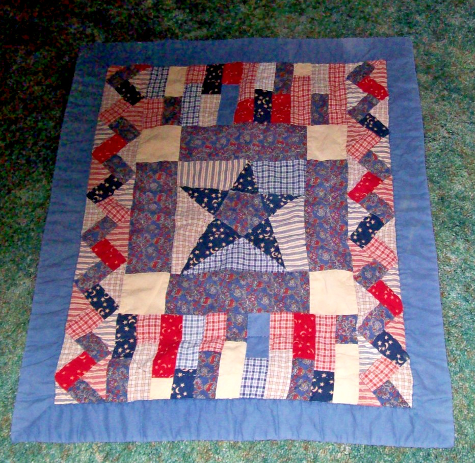 Vintage Patchwork Hand Quilted Pillow Sham Pa Estate