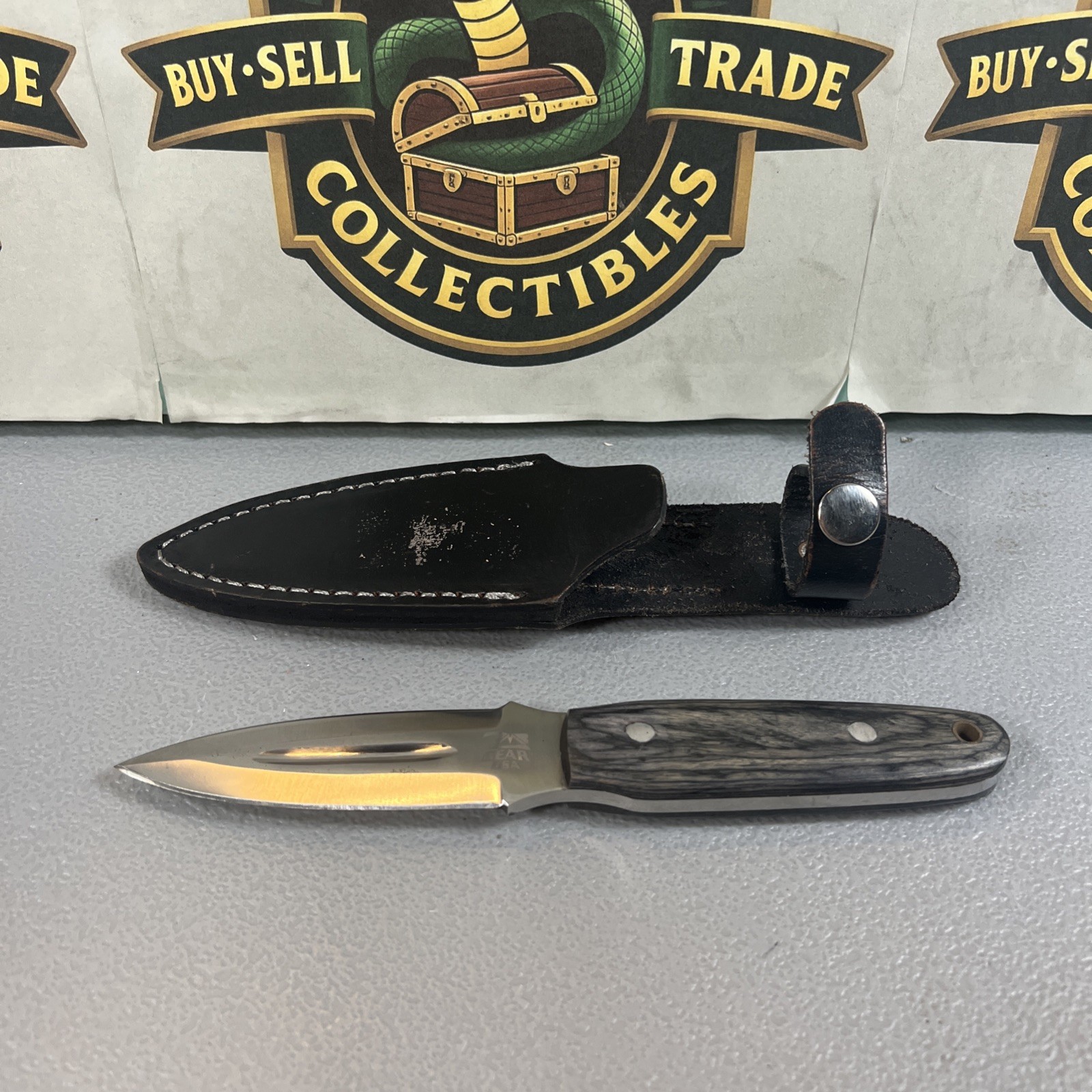 GEAR USA Double Edge Fixed Blade Boot Knife & Sheath Hunting Fishing Camping