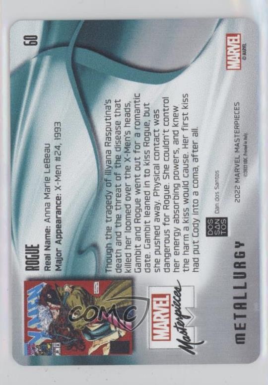 2022 Upper Deck Marvel Masterpieces Metallurgy 8/25 Rogue #60 0so7