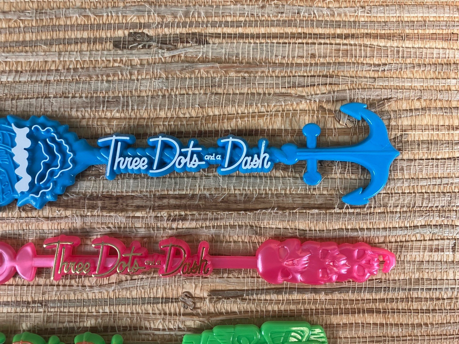 Three Dots and a Dash Skull Wall Menu Summer 25′ & 3 Swizzle Sticks Chicago New