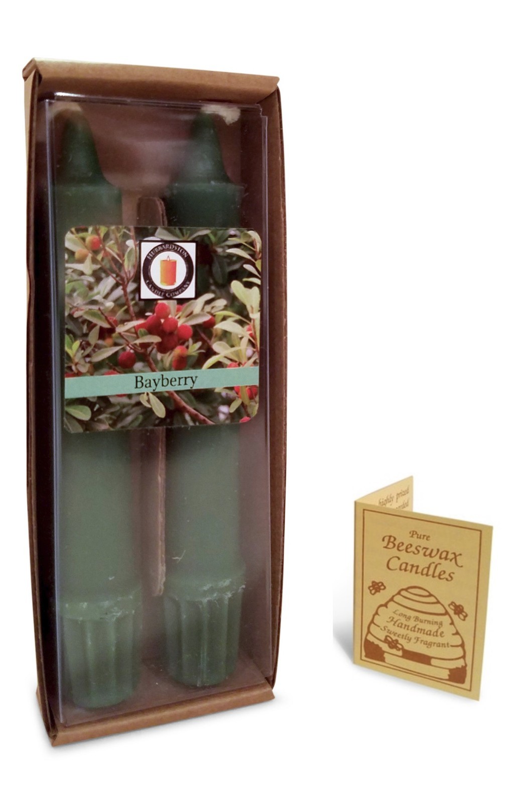 100 Percent Pure Beeswax 6″ Bayberry Scented Taper Candle Pair