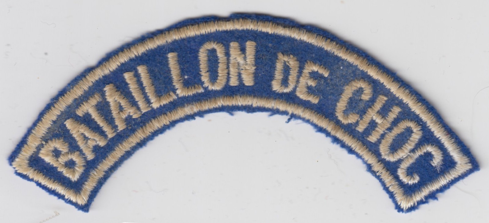 Vintage French Airborne Commando Shoulder Scroll Insignia Patch Batallion Choc