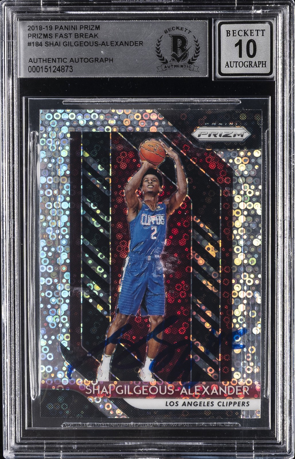 2018-19 PANINI PRIZM FAST BREAK PRIZM #184 SHAI GILGEOUS-ALEXANDER BGS 10