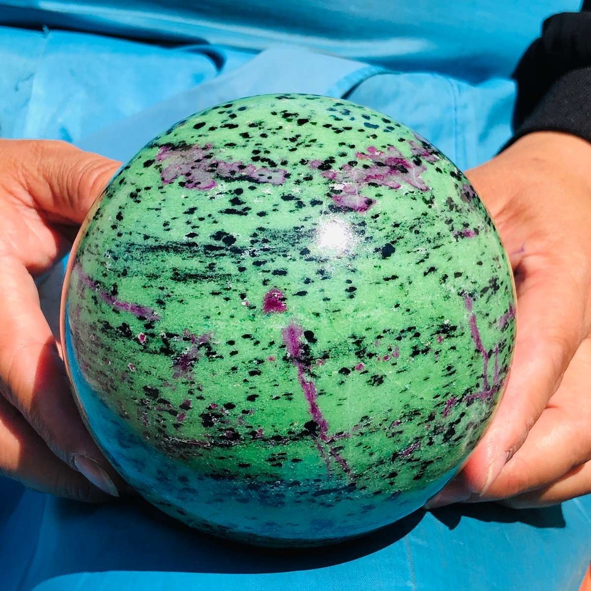 4.99LB Natural green Ruby zoisite (anylite) crystal ball sample Healing