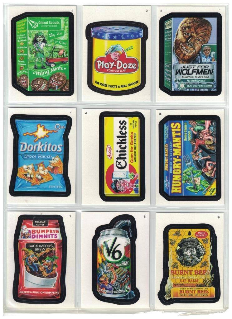 2009 WACKY PACKAGES ALL NEW SERIES 7 COMPLETE SET OF 55 BLACK BORDER CARDS ANS 7