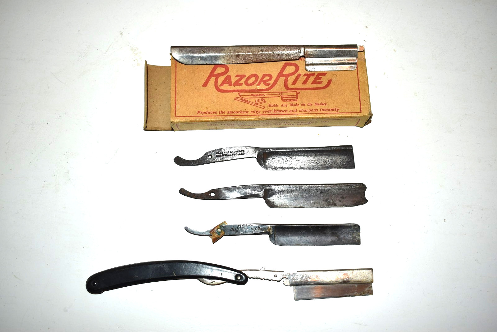 lot of 5 Antique Straight Razors One With Original Box
