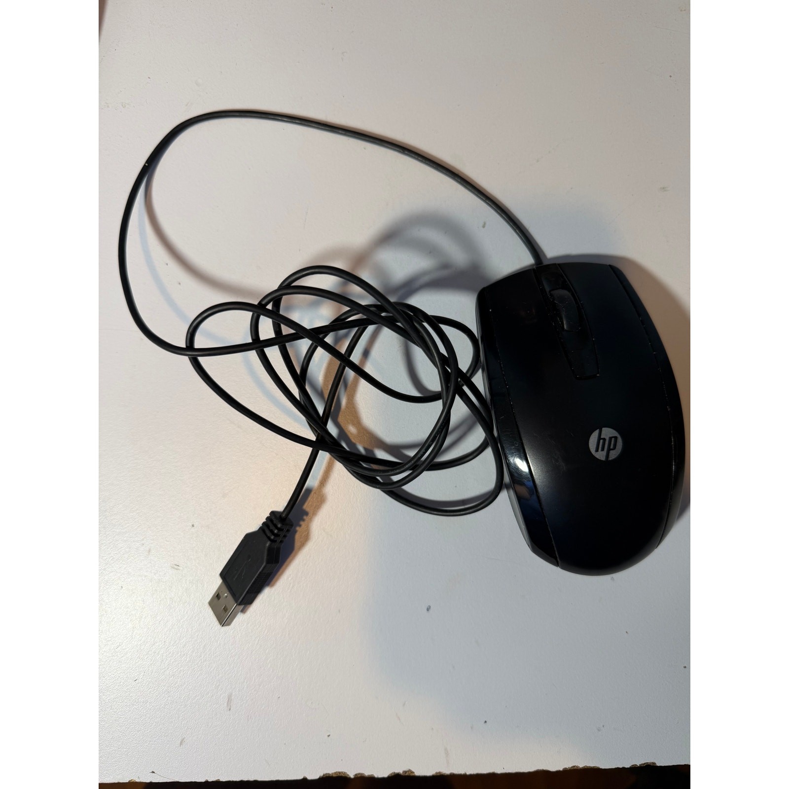HP Black Wired 2 Button 5V 100MA USB Optical Mouse 588484-001 MSU0923