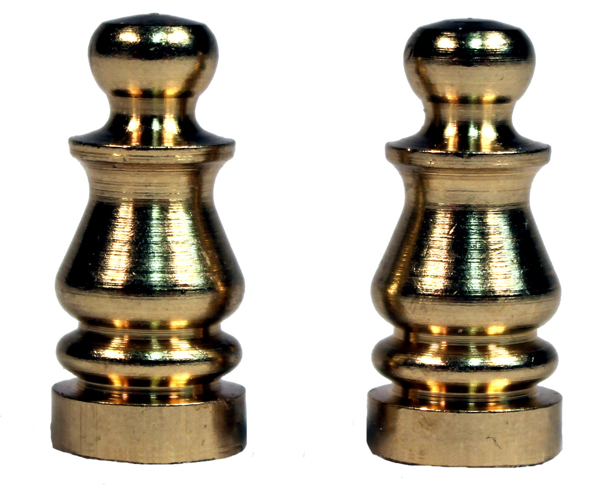 Solid Brass Lamp Shade Finial ELY505 -1 inch Tall, Pack of 2