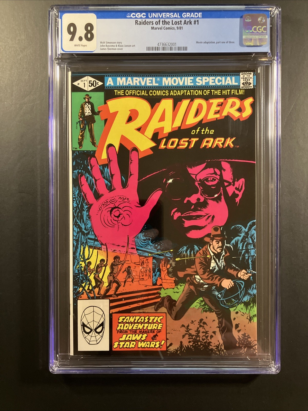Raiders of the Lost Ark #1 1981 CGC 9.8 WP 1st Indiana Jones In Comics