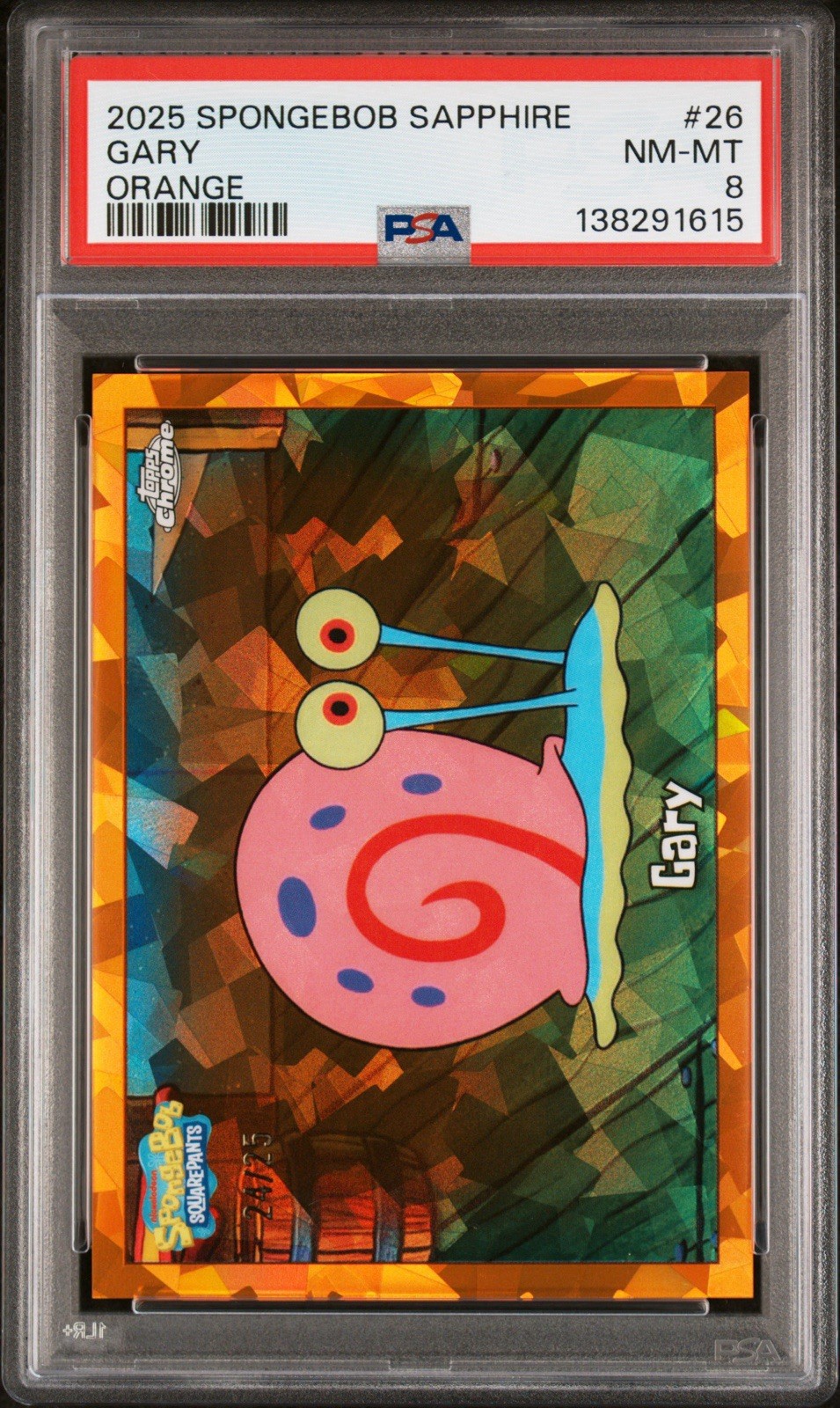 GARY /25 ORANGE TOPPS SAPPHIRE SPONGEBOB
