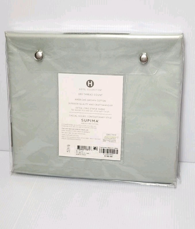 NIP Hotel Collection 680 Thread Count 100% Supima Cotton Lagoon Full Flat Sheet