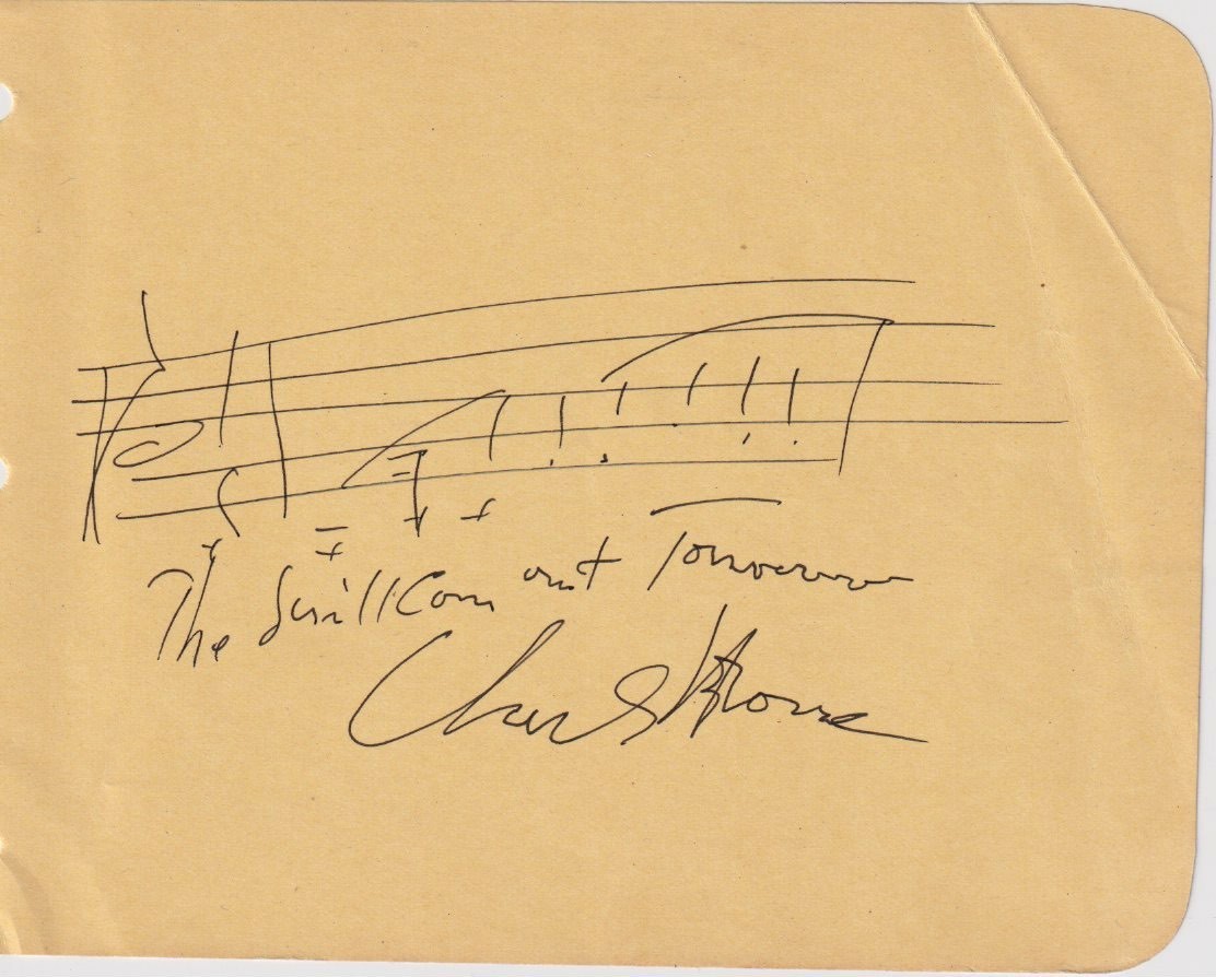 Charles Strouse – Signed Album Page