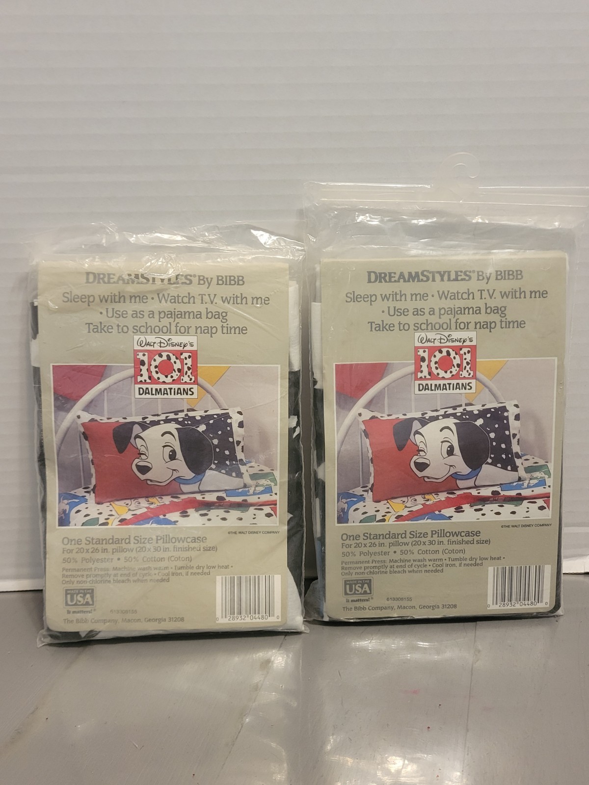 Vintage 90’s Disney 101 Dalmatians Standard Pillow Case Set Of 2 New