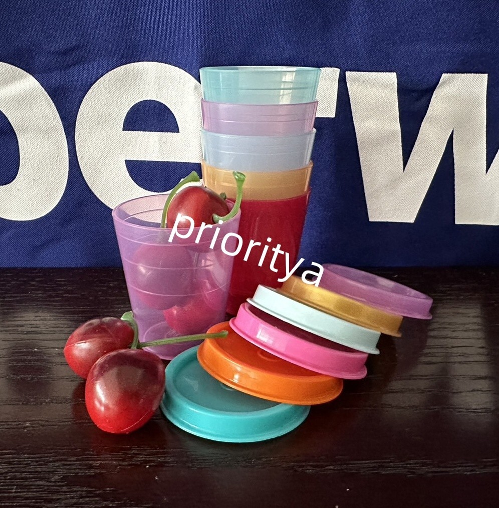 Tupperware Tupper Mini Midgets Container 2oz Set of 6 Rainbow Color Seal New