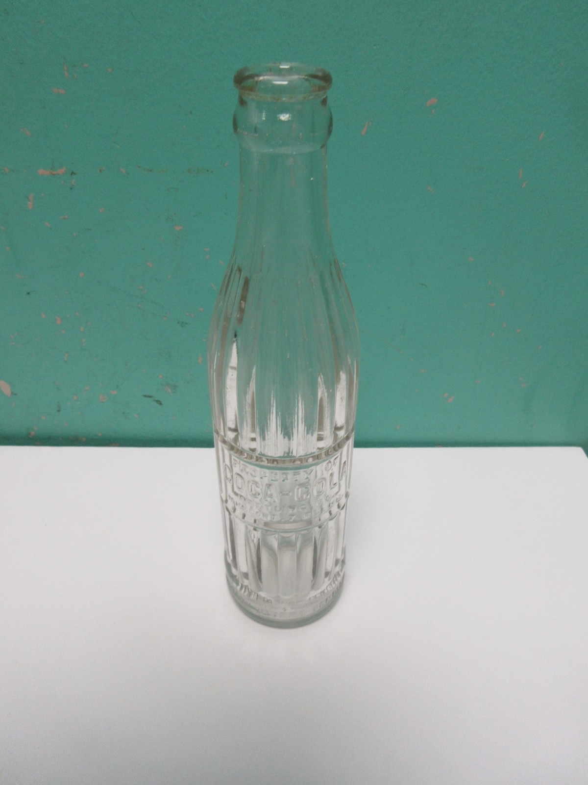 Vintage Old Design Patent Pending Coca Cola Clear Glass Soda Bottle Straight