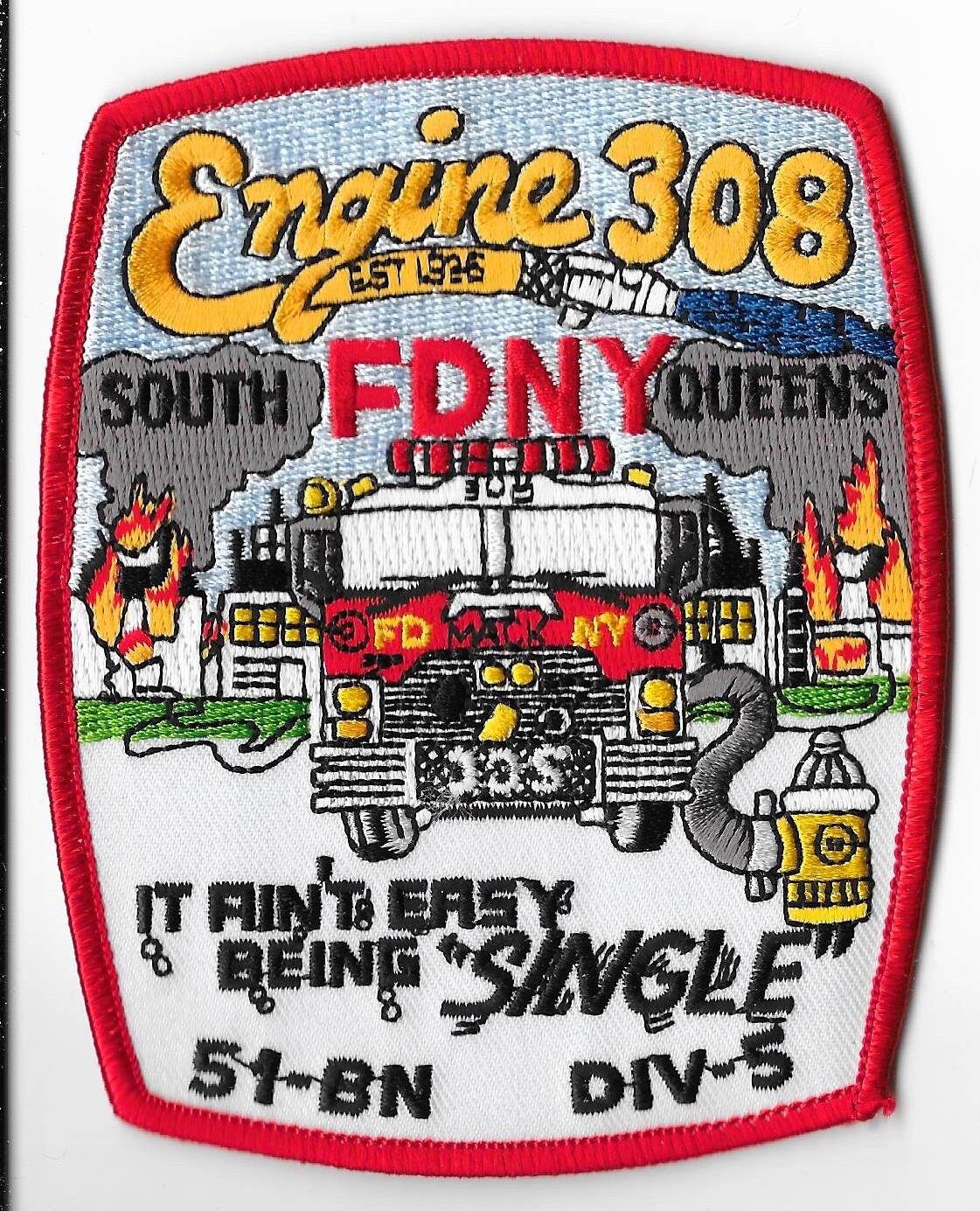 New York Fire Department (FDNY) Engine 308 Battalion 51 Division 5 Patch V1