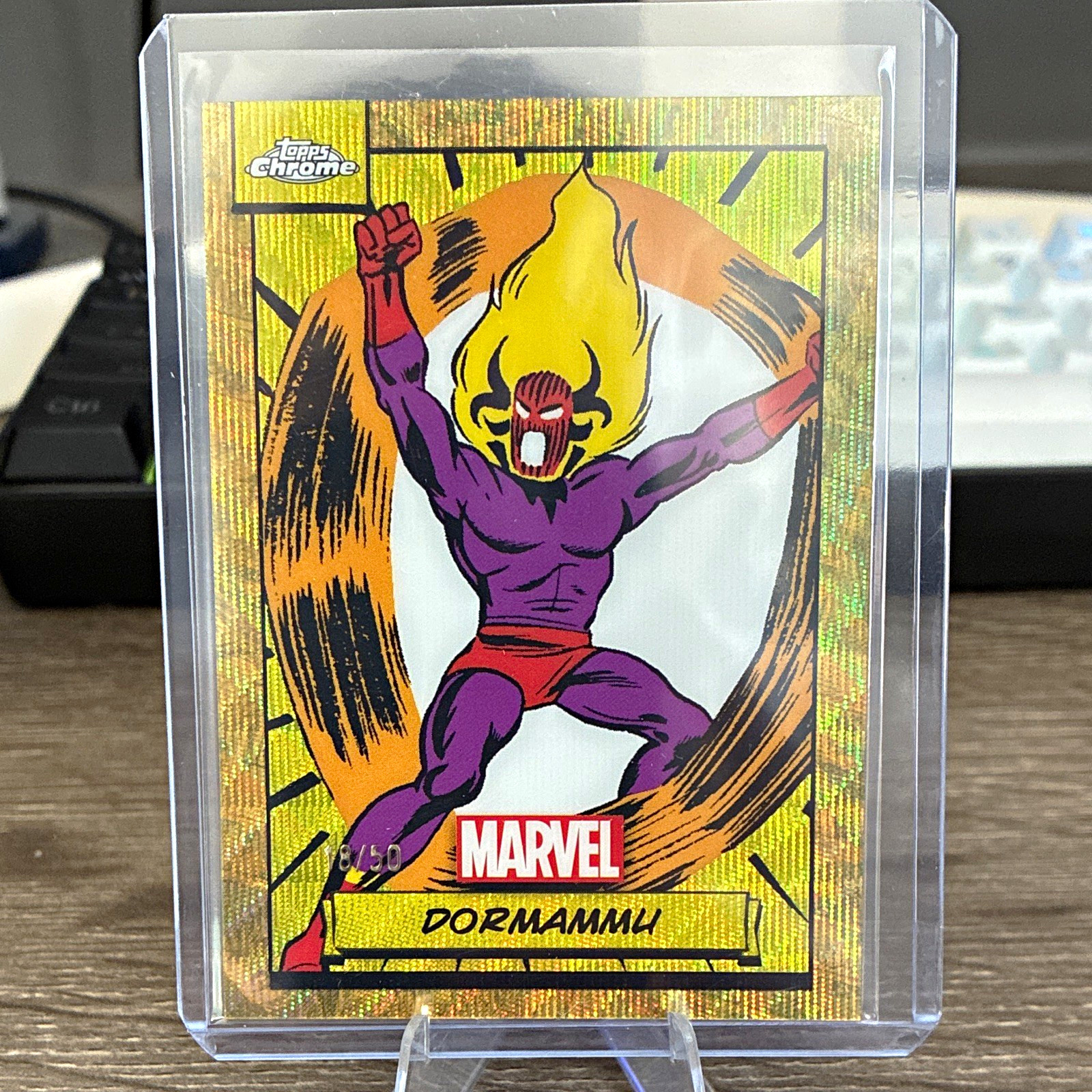 Topps 2024 Topps Chrome Marvel Dormammu #71 Gold Refractor Serial Numbered 06/50