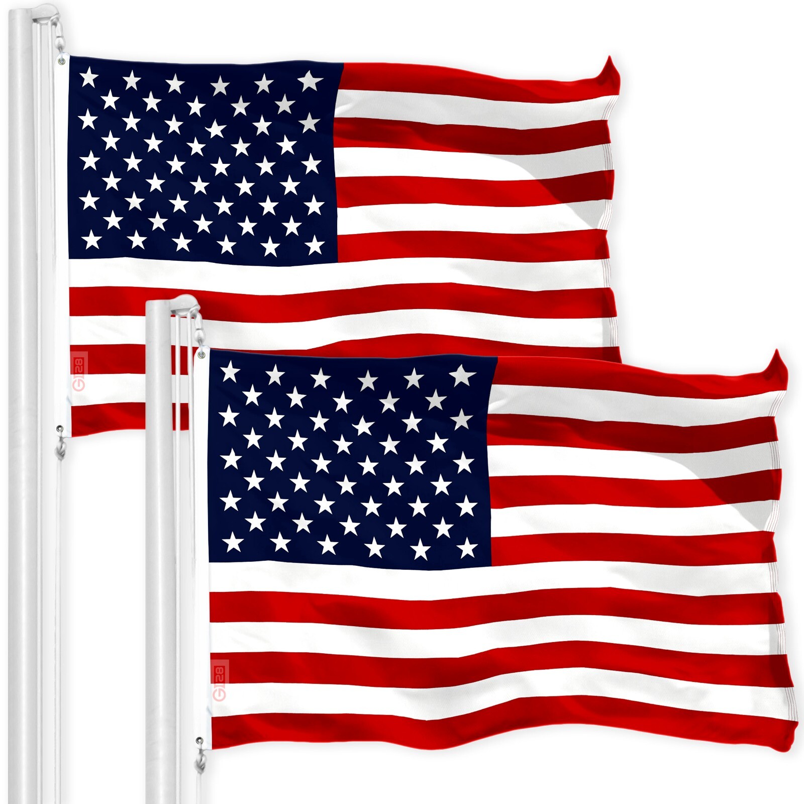 2 PACK of 3×5 FT USA America Flag Stars Stripes Brass Grommets 150D Polyester