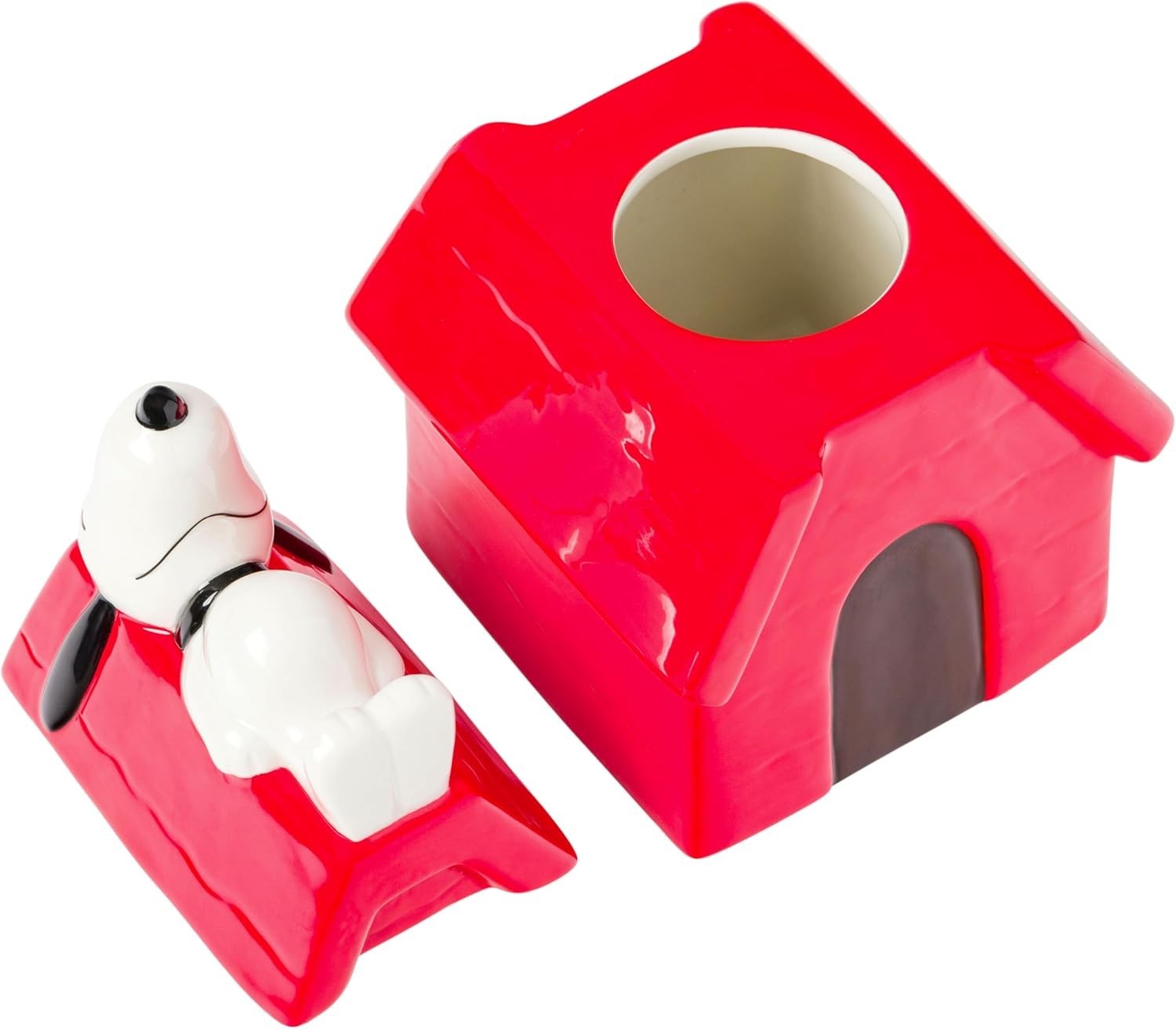 Nostalgic Peanuts Snoopy Ceramic Cookie Jar – Hand Wash Only, 5.25” x 5” x 7.75”