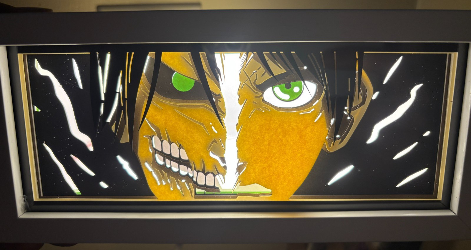 Attack on Titan LED Night Light / Table Light – Eren Yeager – Desk Art; Open Box