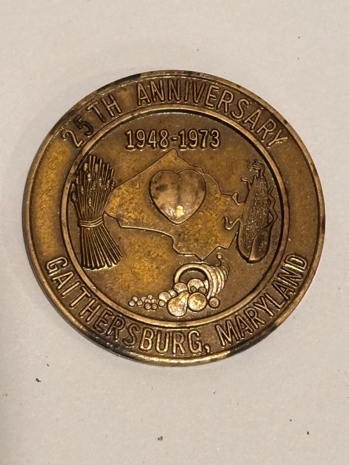 1973 25th Anniversary Commemorative Token Montgomery County Fair Gaithersburg MD