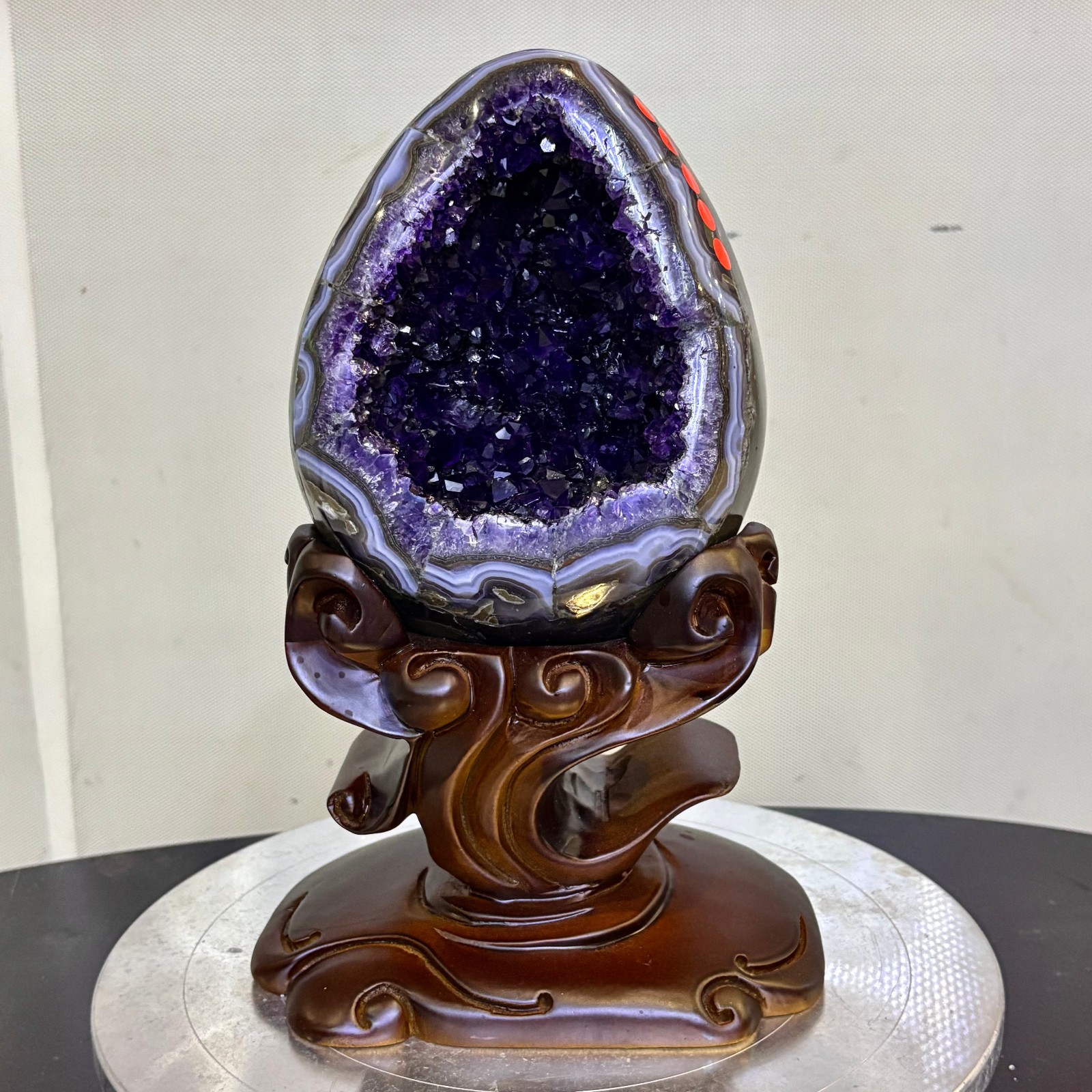 10.3LB Natural amethyst Dinosaur egg Quartz Crystal specimen healing