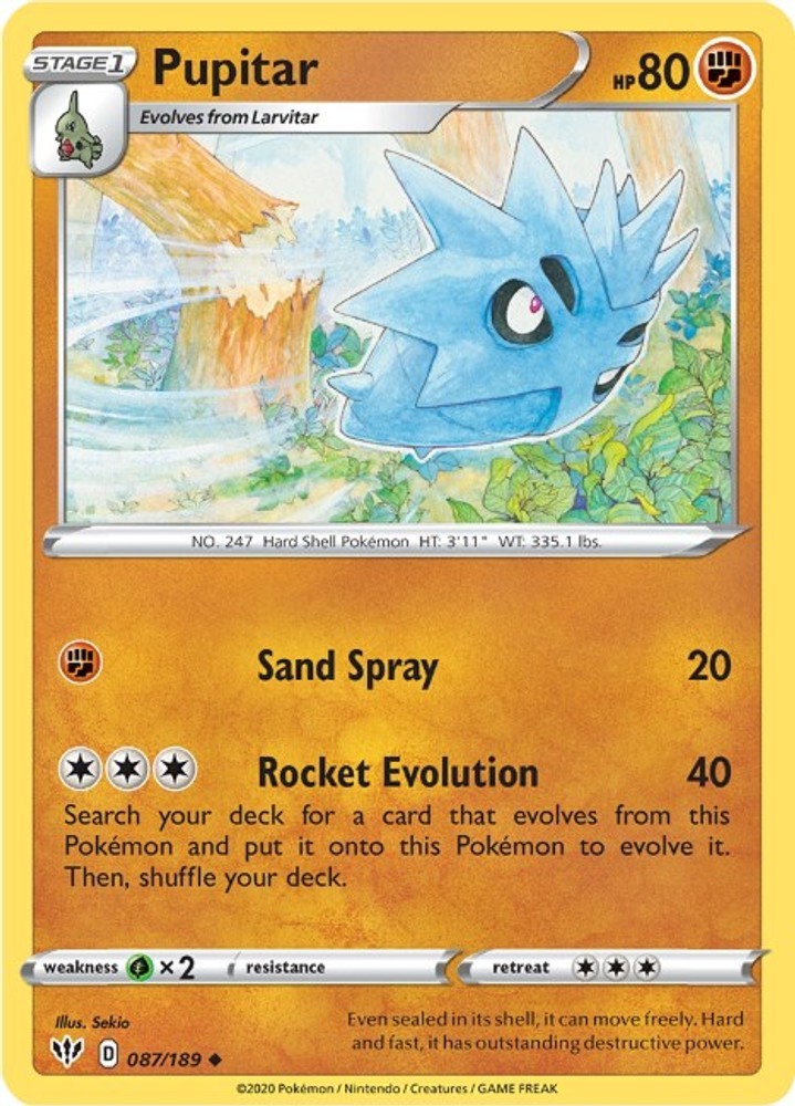 Pokemon Pupitar 087/189 SWSH03: Darkness Ablaze