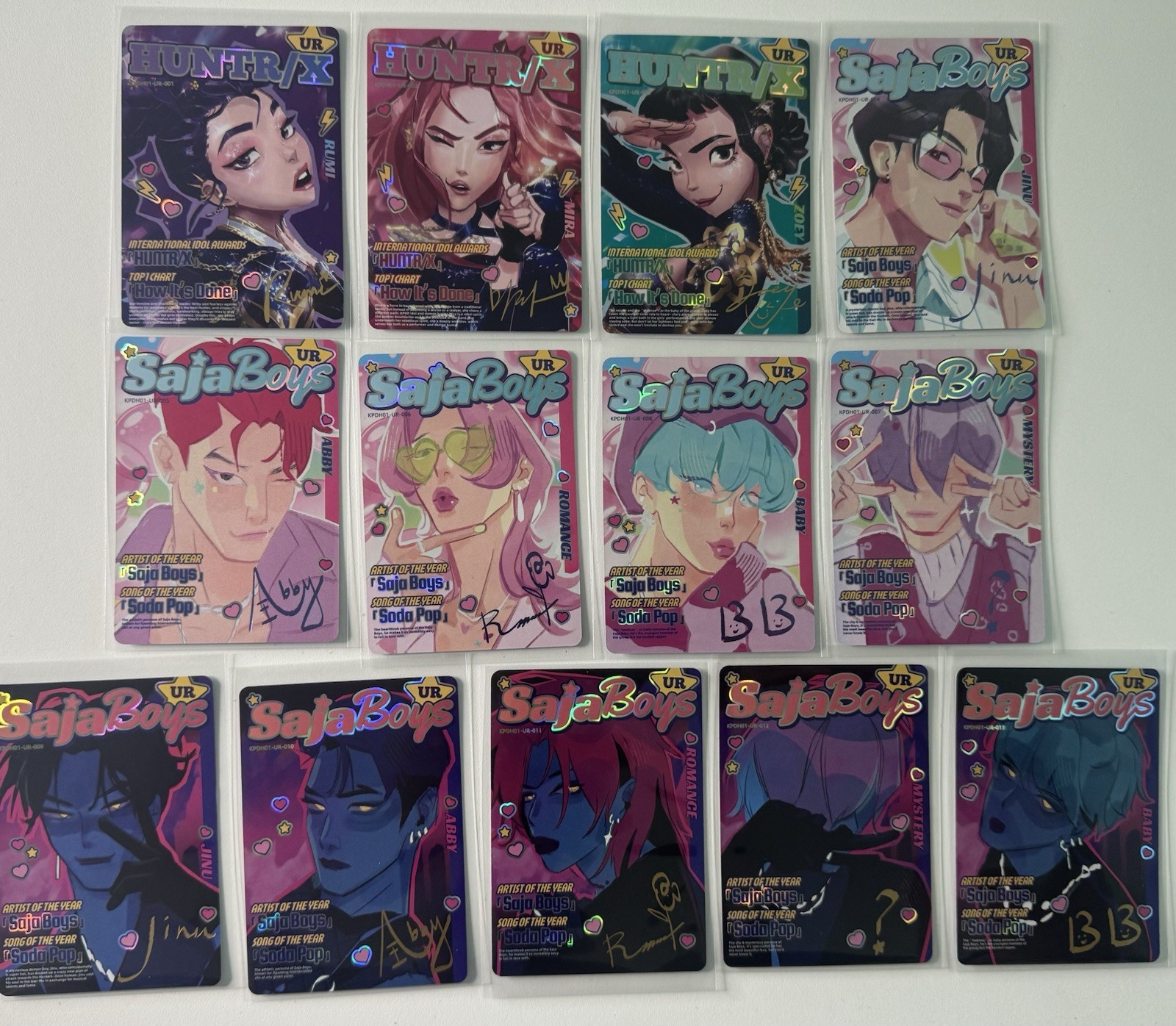 Complete UR Set 001-013 Gold Stamp Signature KPop Demon Hunters Energy Edition
