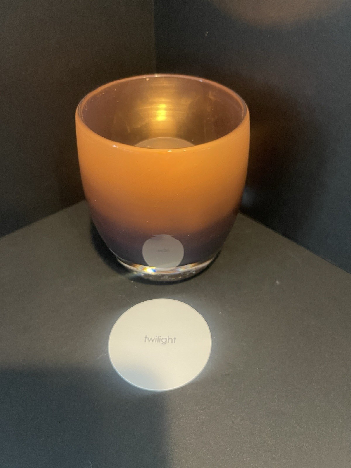 Glassybaby Twilight Comes In Box With Sticker, Card And Votive