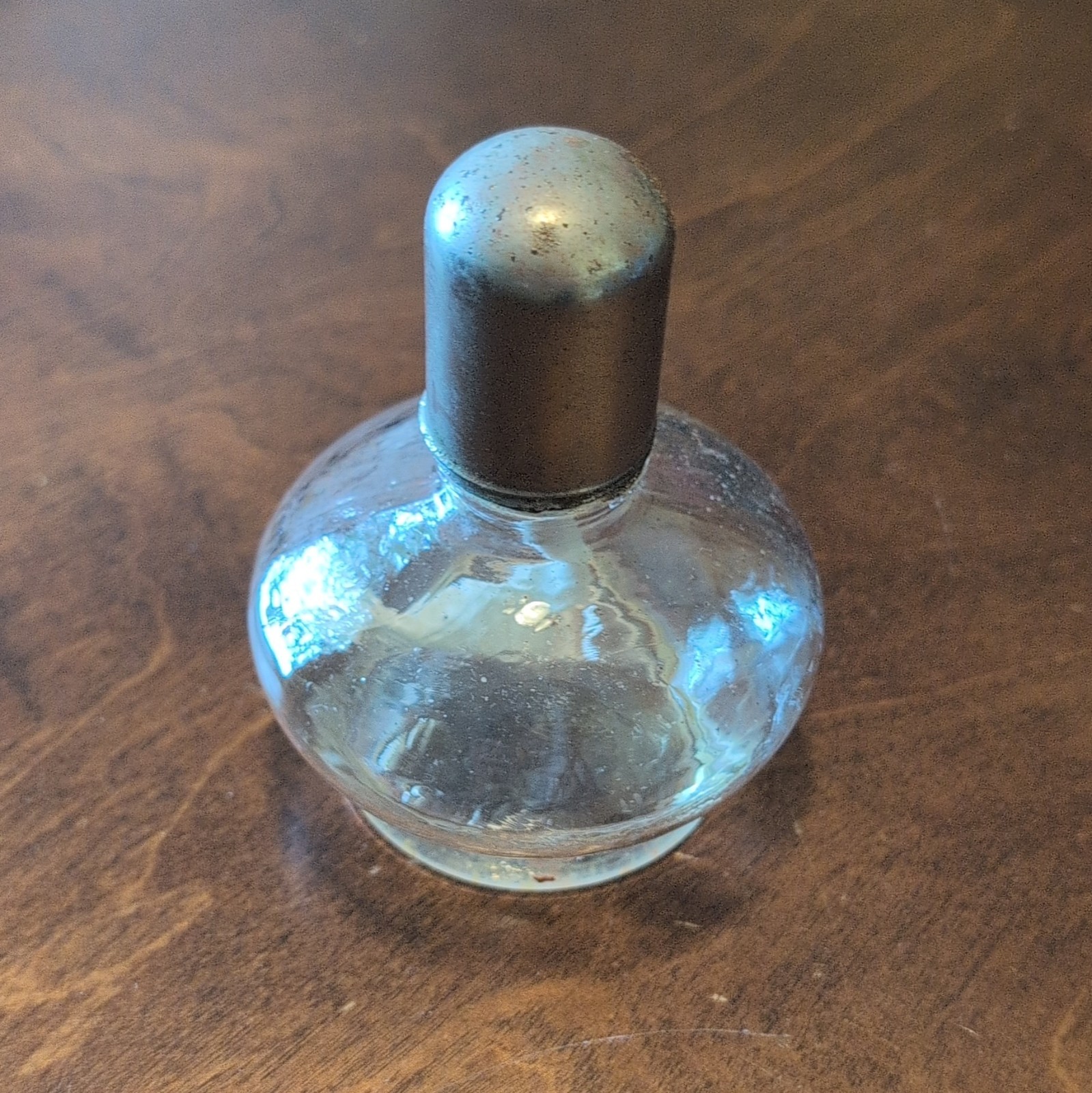 Awesome Vintage Clear Glass Miniature Oil Kerosene Lamp with Original Top
