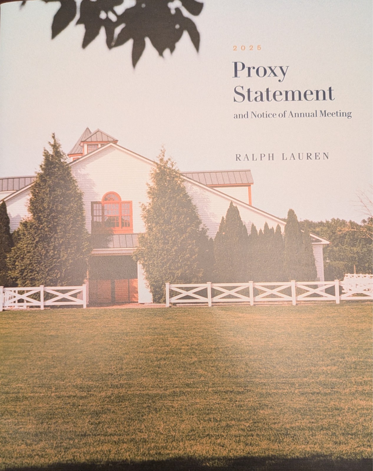 Ralph Lauren 2025 Proxy Statement and Notice of Annual Meeting