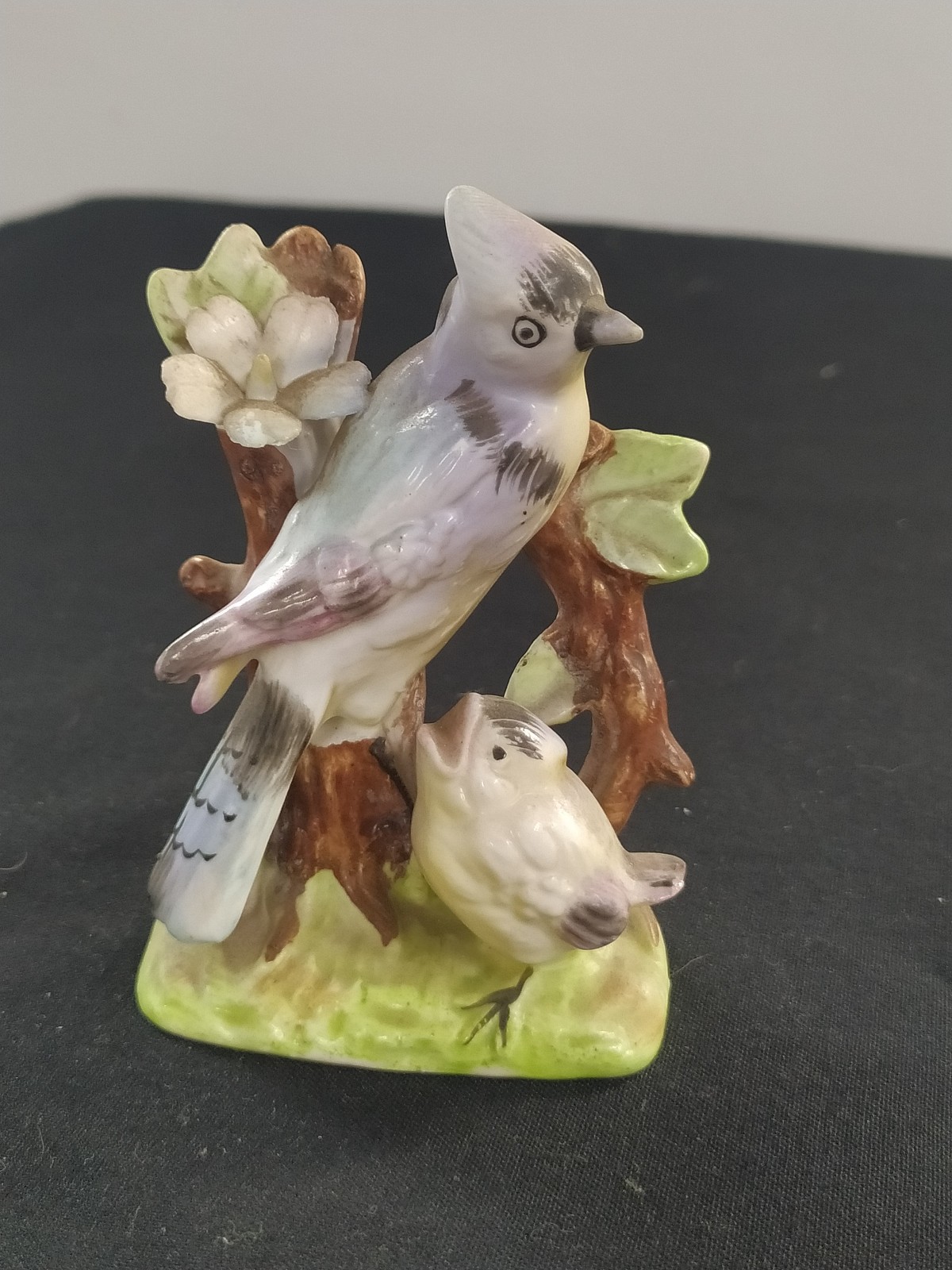 BLUE JAY BIRD + CHICK ORNAMENT