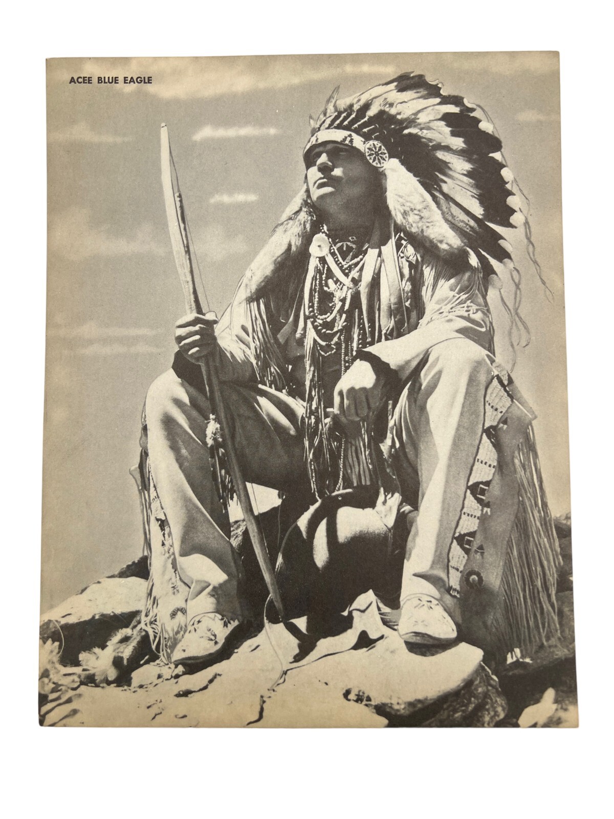 Acee Blue Eagle Vintage JUMBO POST CARD JAN-ACE – AMERICAN INDIAN NATIVE ARTIST