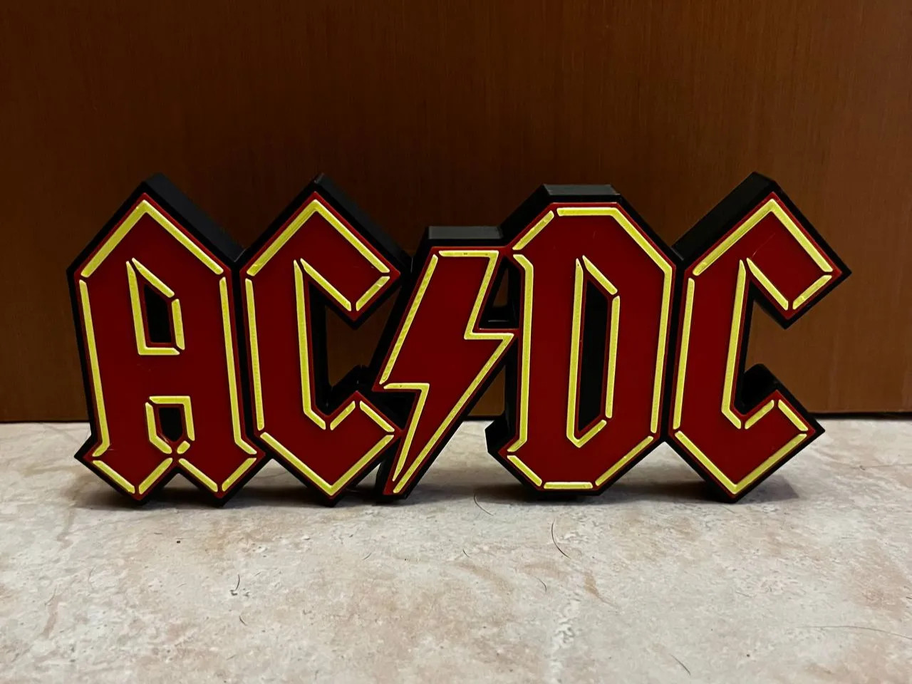 AC/DC Light Sign 3D Logo Rock Band Music Decor Man Cave