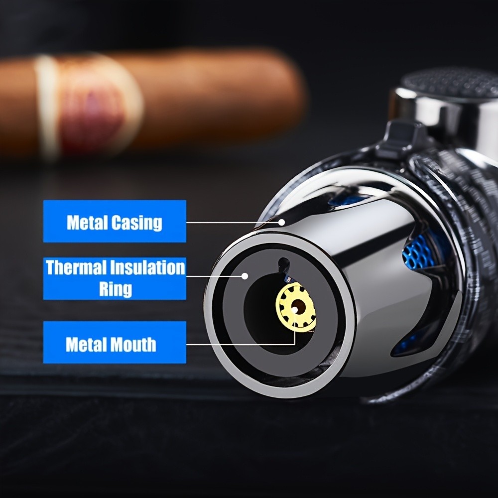 Metal Strong Flame 1800C Windproof Jet Torch Turbo BBQ Lighter Spray Gun Welding