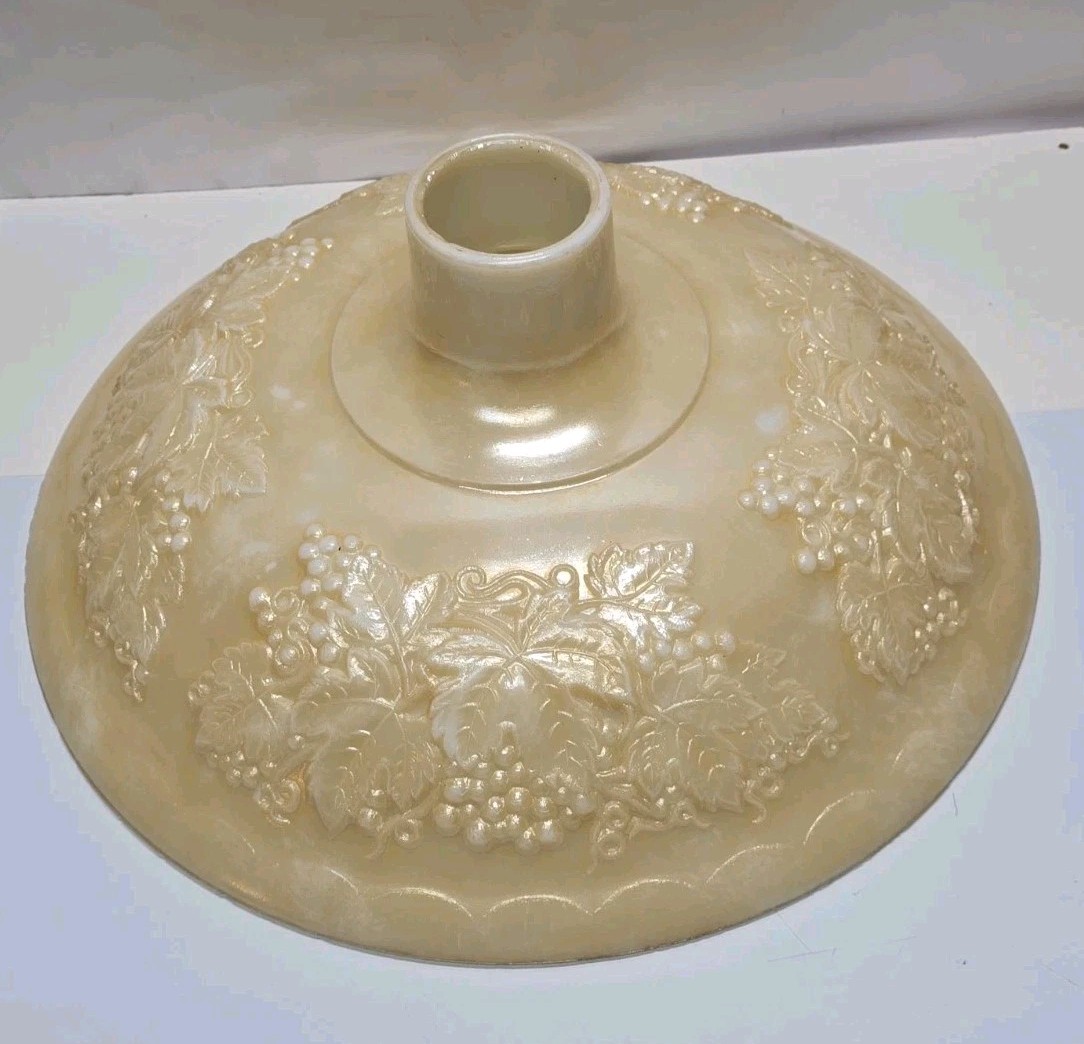 Art Deco 16 Inch Embossed Torchiere Floor Lamp Shade Floral Gold Luster Grape Pr